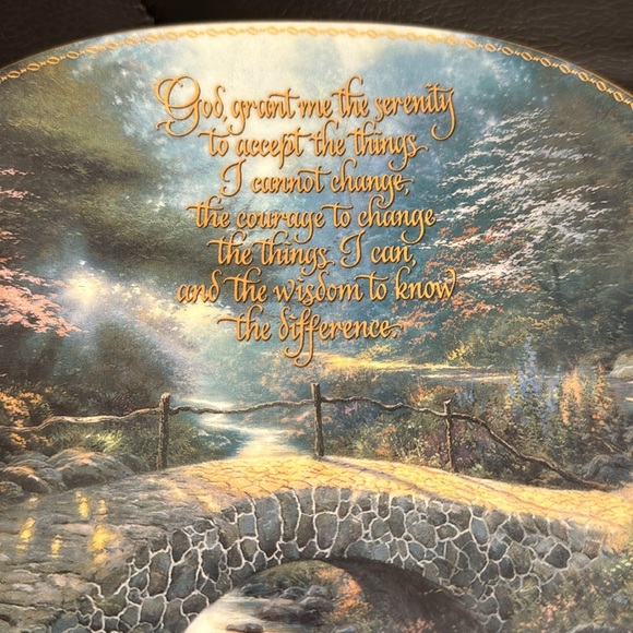 Vintage 1997 Thomas Kincade Serenity Prayer Collectible Ceramic Plate - Picture 2 of 9